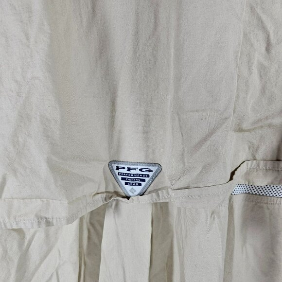 Columbia Bahama II Vented Fishing Shirt Mens Size 4X Beige Button Up - Picture 8 of 11